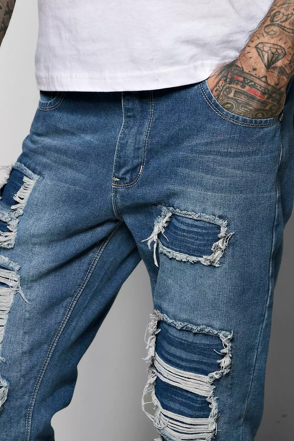 Mega ripped clearance jeans